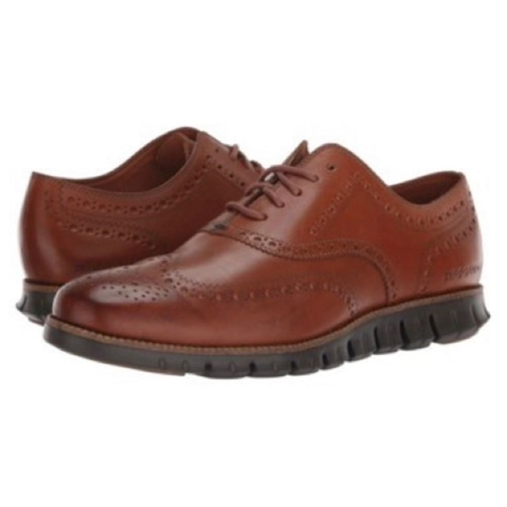 Cole Haan Zeroguard Wingtip Oxford British Tan Leather Java Sole Lace Up
